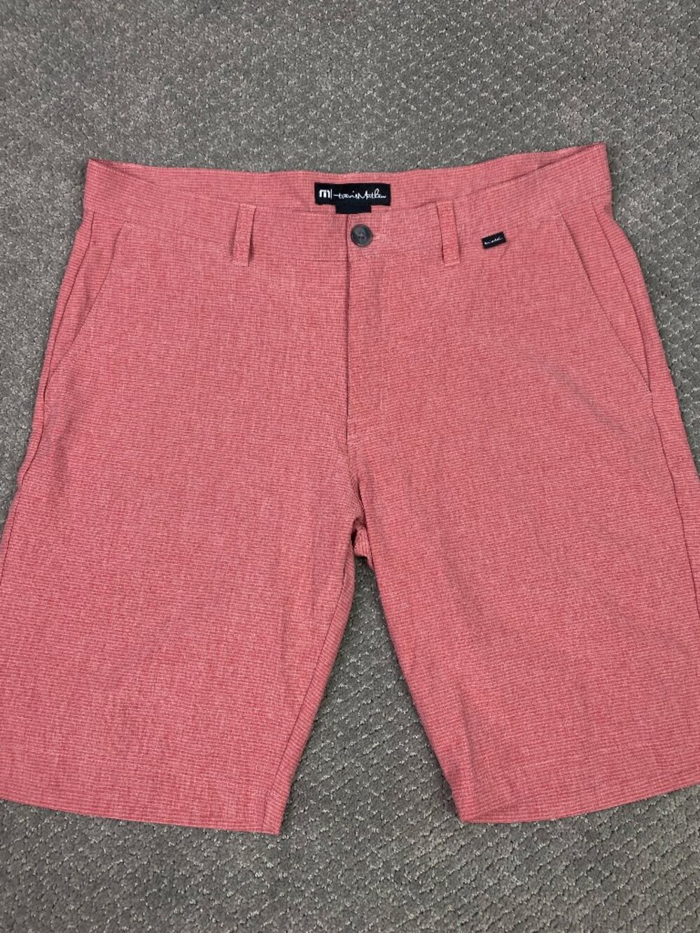 Travis Mathew Beck Shorts Mens 36 Red Golf Performance Stretch 10" Inseam 1MW397
